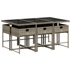 Ensemble de 6 meubles de salle à manger de patio gris, bleu marine et noir - Product Image 5