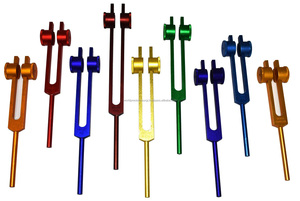 Colored Chakra Tuning Fork Set with Activator Balls Manual for Sound Therapy and Energy Balancing Surgical Room Use - Product Image 4