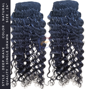 Machine Remy vierge naturelle indonésienne Extensions de cheveux à double trame Faisceaux alignés à double cuticule de qualité supérieure Vague profonde - Product Image 5