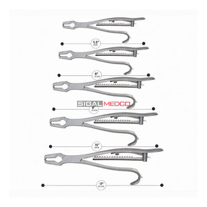 Juego de Pinzas de Kern para Sujeción de Huesos, 5.5 y 17 Pulgadas, 2x2 Dientes, con Trinquete, Instrumento Quirúrgico Ortopédico de Acero Inoxidable, CE - Product Image 3