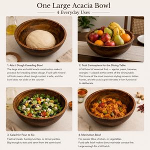 Tazón para Ensalada y Servir de Madera de Acacia de Lujo Hecho a Mano, Capacidad de 4L, Apto para Lavavajillas, Decoración para el Hogar, Opción de Regalo - Product Image 3
