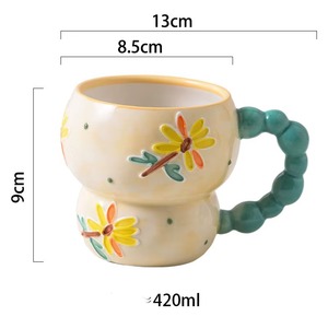 Taza elegante y bonita que combina la simplicidad con un encanto divertido, taza de cerámica con agarre ergonómico para un fácil manejo. - Product Image 5