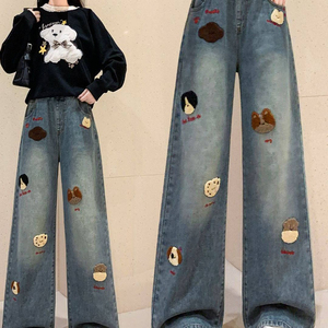 Plus Size Mid Waist Women <b>Flare</b> <b>Jeans</b> Solid <b>Vintage</b> High Street Slimming Breathable High-quality Denim Pants New - Product Image 6