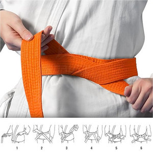 Ceinture de Taekwondo - Douce et confortable, légère, en coton, pour l'entraînement actif, tailles et couleurs personnalisables - Product Image 6