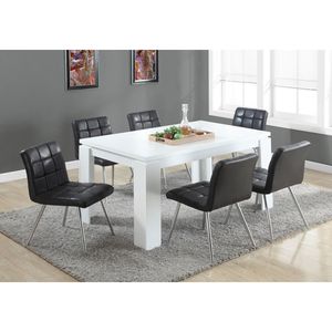 Tavolo da Pranzo Rettangolare Moderno Contemporaneo 60 Pollici per Cucina e Sala da Pranzo in Laminato Bianco - Product Image 6
