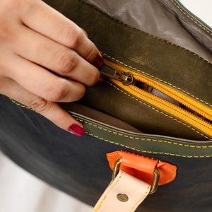 Boot Stitch Hand Tooled Genuine Leather Large Hobo Bag for Women's Western Cowhide Leather Handbag <b>Concealed</b> Carry Shoulder Bags - Product Image 4