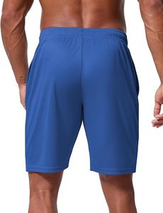 Shorts Bermuda noirs à séchage rapide pour hommes, avec cordon de serrage à la taille et poches latérales, vêtements de sport décontractés - Product Image 5