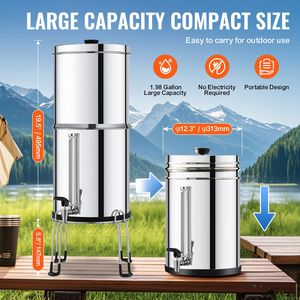 Sistema di filtrazione manuale a gravità da 2.25G in acciaio inossidabile 304 per camper, riduce il piombo e il cloro del 99% - Product Image 5