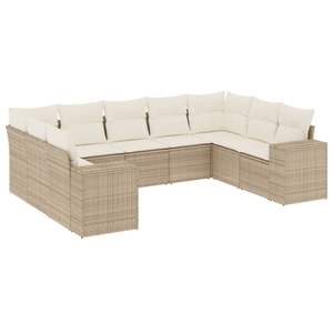 Ensemble de canapés de jardin en rotin beige crème 6 places, mobilier d'extérieur résistant aux intempéries, design contemporain - Product Image 2