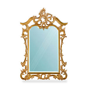 กระจกติดผนังไม้สักทรงไม่สมมาตรสไตล์ยุโรปคลาสสิก งานแฮนด์เมด ทนทาน ตกแต่งหรูหรา - Product Image 1