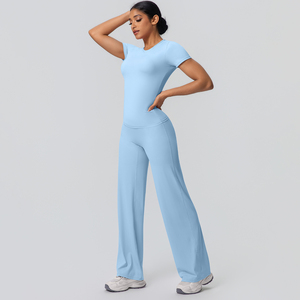 Conjunto de Yoga para Mujer 2025: Leggings y Top Deportivo Transpirable de Malla Sólida de Secado Rápido para Gimnasio y Fitness - Product Image 3