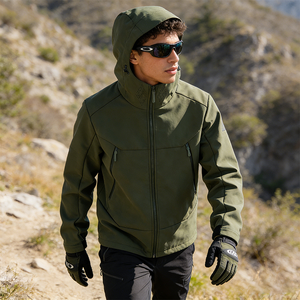 Veste à capuche doublée polaire QUICKSHOW S-5XL, coupe-vent imperméable Ripstop pour activités de plein air, randonnée - Product Image 3