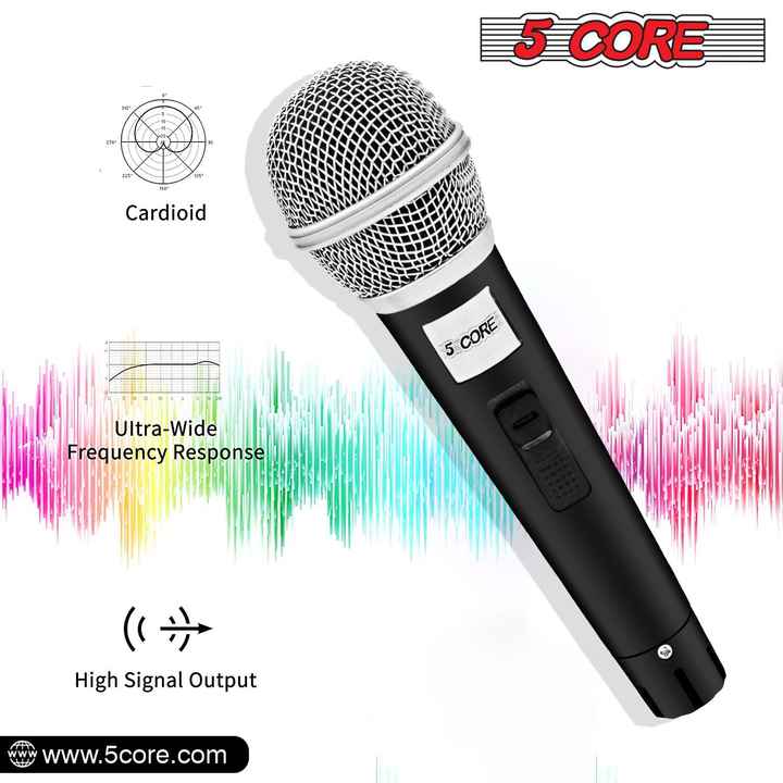 5 CORE Dynamic Vocal Handheld Microphone Cardioid Unidirectional Switch for Public Speaking Singing Karaoke Parties-PM 18 XLR