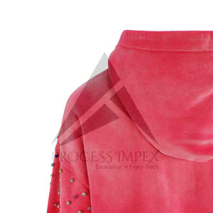 Custom Rhinestone Zip Up Hoodie Mens Plus Size Oversized Boxy Fit <b>Drop</b> Shoulder Thick Winter Streetwear Process Impex - Product Image 4