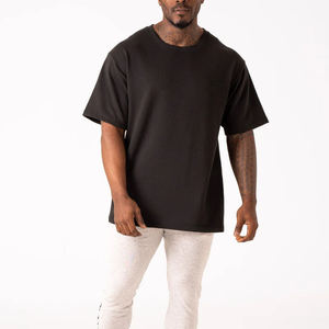 T-shirt personnalisé pour homme en coton noir 100% coton, col rond, manches courtes, coupe classique, couleur unie, design uni, jersey tricoté - Product Image 3