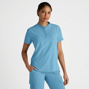 Ensemble de blouses médicales unisexes à manches courtes, col rond, haut uniforme et pantalon cargo pour le travail en milieu hospitalier, clinique et infirmier - Product Image 1