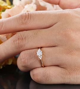 Unique Cluster Moissanite <b>Ring</b> <b>925</b> Sterling <b>Silver</b> Wedding Anniversary Bridal Engagement Gift Elegant Sparkling <b>Ring</b> - Product Image 4