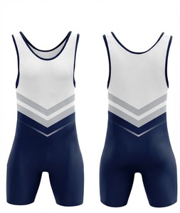 High Quality Polyester Cheap Sublimated <b>Men</b> Custom Made Wrestling <b>Singlets</b> - Product Image 6