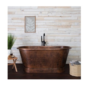 Full Size Copper Bathtub Matte Finishing Copper Freestanding Bathtub Plain Luxurious Handicrafts Bulk Wholesaler - Product Image 3