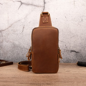 Nouveau sac de poitrine élégant à motif, en cuir véritable de haute qualité, avec fermeture éclair antivol, design imperméable et durable pour les voyages en plein air - Product Image 6