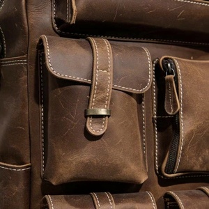 Mochila de Cuero Genuino Personalizada al por Mayor, Bolsa para Portátil para Hombre, Mochila de Cuero Real Impermeable, Bolsa de Viaje Vintage LBK-0116 - Product Image 3