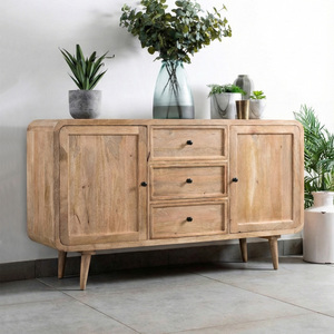 Buffet d'entrée de luxe en bois de style industriel indien haut de gamme pour ferme, bureau à domicile et entrée de villa - Product Image 1