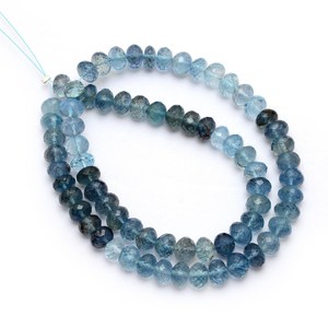 AAA+ Aquamarine 7mm-8mm Faceted Rondelle <b>Beads</b> Natural Offiki Multi Aquamarine Precious Gemstone Loose <b>Beads</b> for Jewelry Making - Product Image 4