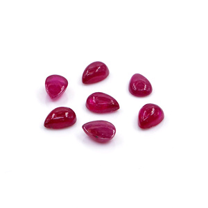 Rubíes naturales de Bangkok calibrados en forma de pera de 4x6 mm, rubíes naturales sueltos en forma de cabujón para la fabricación de joyas, listos para usar. - Product Image 4