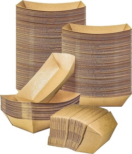 Barquettes en carton robustes pour snacks et accompagnements, 6x10 pouces, en forme de bateau, pour biscuits et repas rapides - Product Image 1