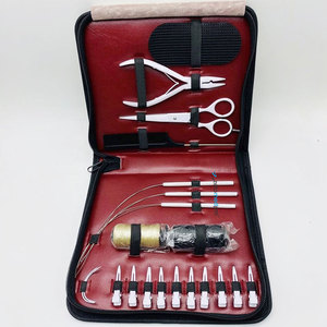Kit d'outils professionnels de haute qualité en acier inoxydable pour extensions de cheveux, avec logo personnalisé, pinces blanches - Product Image 1