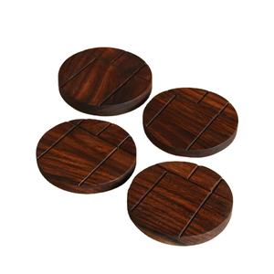 Posavasos Cuadrados de Madera Hechos a Mano, Tapetes para Bebidas con Rayas, Decoración Ecológica para Mesa de Comedor - Product Image 5