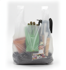 Sac en T-shirt en PEHD à poignée renforcée pour articles de vente au détail lourds, sac de transport de type gilet haute densité et résistance industrielle, vente en gros - Product Image 1