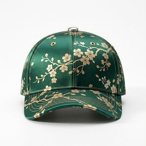 Custom Pattern 6-Panel Baseball Cap <b>Navy</b> Green White Gold Embroidered Unisex Casual Beach Canvas All Season Fitted - Product Image 1