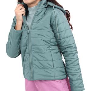 Chaqueta Acolchada Gruesa de Invierno con Capucha y Cremallera para Exteriores, Abrigo Casual Cálido, Cortavientos para Mujer, Venta al por Mayor OEM - Product Image 2