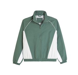 Chaqueta cortavientos ligera Vintage de alta calidad hecha a medida para hombre con cuello levantado cierre de cremallera otoño ColorBlock a prueba de viento - Product Image 1