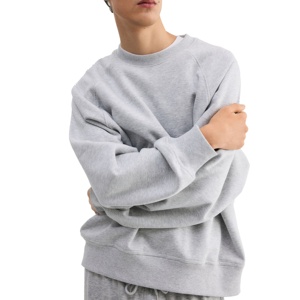 Conjunto de Sudadera y Pantalón Oversize de Algodón Grueso de 340 GSM con Cuello Redondo, Suave y Cálido, Estilo Urbano Informal, Sin Impuestos en EE. UU. - Product Image 5