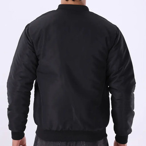 เสื้อแจ็คเก็ตบอมเบอร์สีดำสำหรับผู้ชาย ซิปแบบลำลอง คอตั้ง ทรงปกติ ผ้าโพลีเอสเตอร์ เสื้อคลุมสำหรับฤดูใบไม้ร่วง - Product Image 2