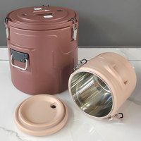 Ensemble de 6 pièces en acier inoxydable, baril isotherme, usage commercial, grande capacité, écologique, pour la conservation des aliments, chauffe-plats, stockage alimentaire
