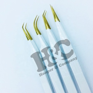 Pince à épiler 90 degrés en acier inoxydable pince à cils pince à épiler durable avec embouts en fibre de volume Logo privé vison - Product Image 4