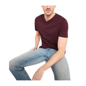 Camiseta Personalizada para Hombre, Cuello en V, Manga Corta, Informal, Básica, Suave, Transpirable, Ligera, para Uso Diario de Verano, Fabricante OEM - Product Image 4
