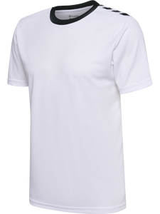 Men's <b>White</b> Sport T-Shirt With Black Geometric Print And Black Shorts Set Quick Dry Knitted Polyester Summer Gym Wear - Product Image 5