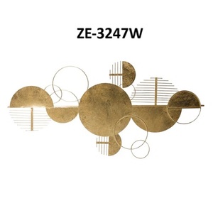 Luxury Gold Abstract Metal <b>Wall</b> Art 3D Geometric Circle Disc Sculpture for Living Room Hotel Office and Entryway - Product Image 1