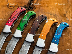 Free Personalization Factory Direct Hand Forged Damascus Steel Folding Knife Back <b>Lock</b> Razor Sharp Clip Point Custom Handle Bulk - Product Image 4