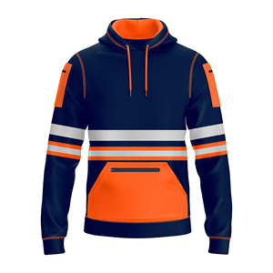 High Visibility Class 3 Safety Hoodie With Pockets Reflective Work Wear Construction With Black Bottom Custom Logo And Size - Product Image 1