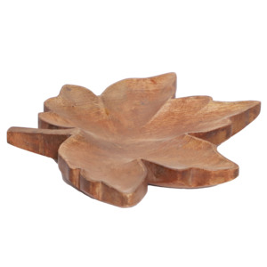 ถาดเสิร์ฟไม้ทำมือ รุ่น ST-013 |   ของตกแต่งบ้านลายใบไม้ - Product Image 3