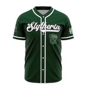 Maillot de baseball vert à rayures blanches unisexe adulte en polyester respirant - Product Image 1