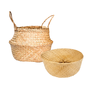 Cestas Decorativas Hechas a Mano de Hierba Marina para Cubrir Macetas, Cesta de Almacenamiento de Alimentos, Artesanía Vietnamita - Product Image 1