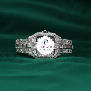 นาฬิกาข้อมือ Pragalbh Jewels Luxury Fashion รุ่นลิมิเต็ดอิดิชั่น ประดับเพชรโมอิสซาไนต์ ควอตซ์ สแตนเลสสตีล สำหรับผู้ชายและผู้หญิง - Product Image 1