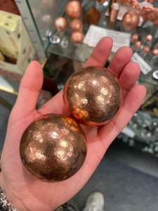 Esfera de metal pulido martillado, bola de cobre hecha a mano, esfera de metal pulido, adorno decorativo de lujo, artículo de regalo de Navidad - Product Image 3