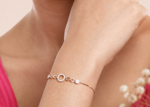 925 Sterling <b>Silver</b> Charm Interlocking Circle <b>Adjustable</b> Length <b>Bracelet</b> | Rhodium Plated Women's Jewelry Handmade Bulk Trendy - Product Image 3